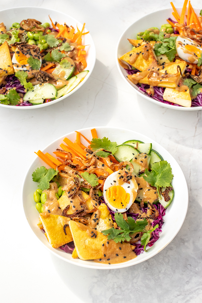 Gado Gado Bowl with Tofu and Crispy Shallots Assortment Foods