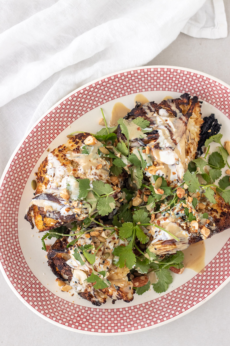 Roasted Cauliflower with Garlic Yoghurt and Tahini Drizzle | Assortment ...